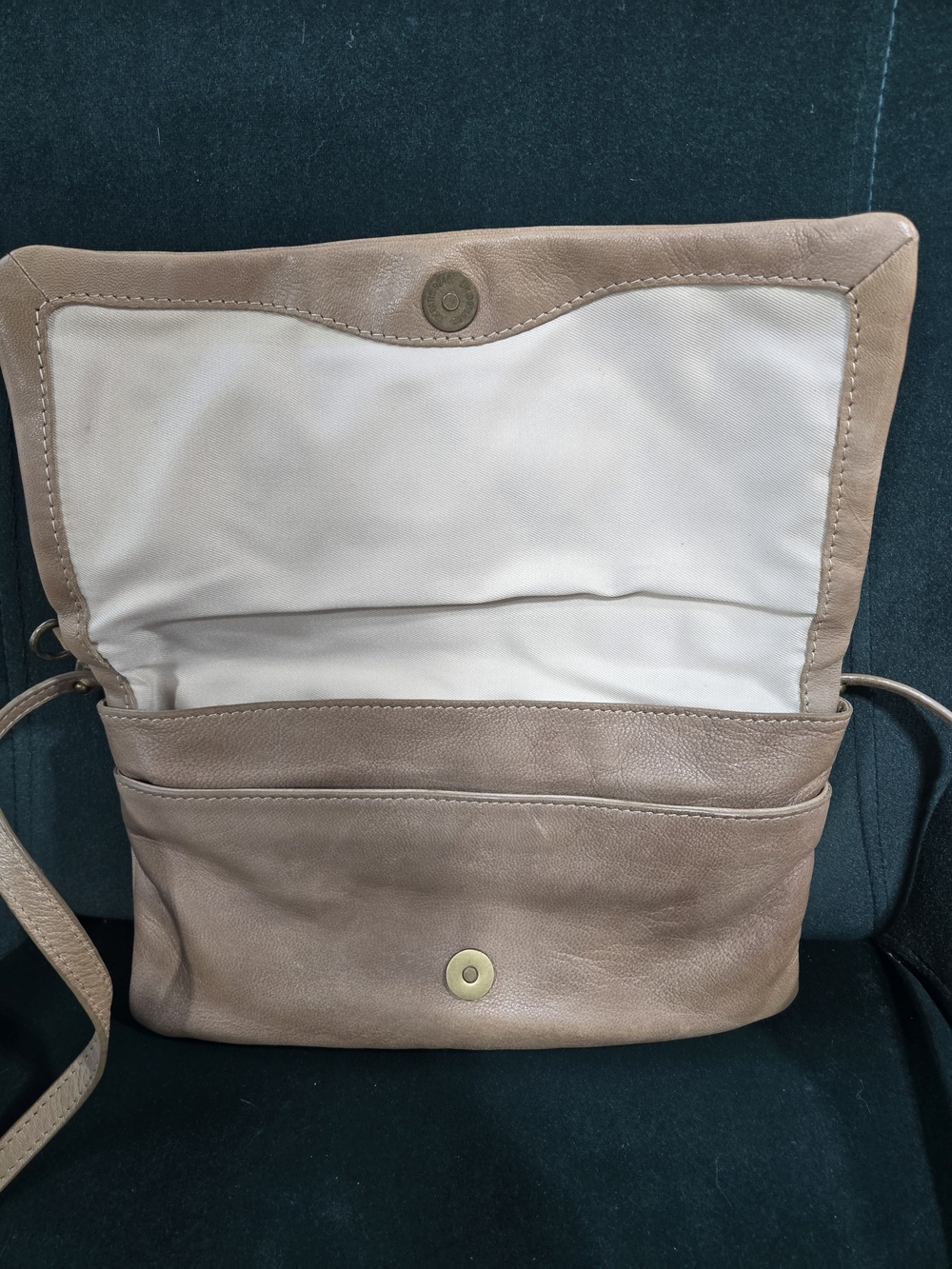 Lucky Brand Tan Studded Leather Crossbody Bag - Picture 9 of 11